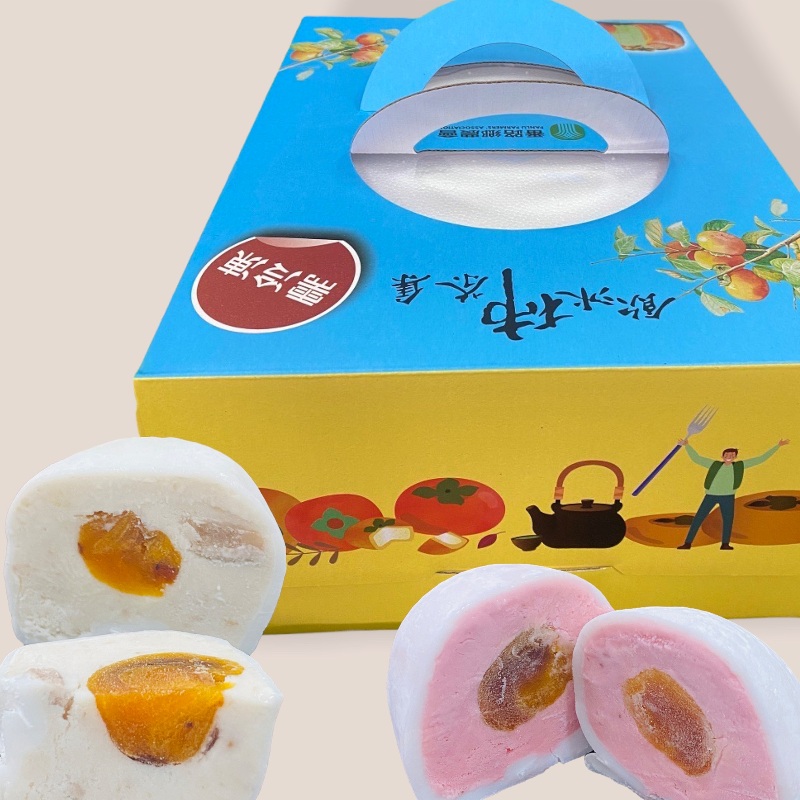 【DOZO嚴選】番路鄉-柿柿圓滿 麻糬冰淇淋 (綜合:鮮奶、花生、草莓、芋頭、芝麻、青心烏龍茶，每種各2) 12入禮盒x1組