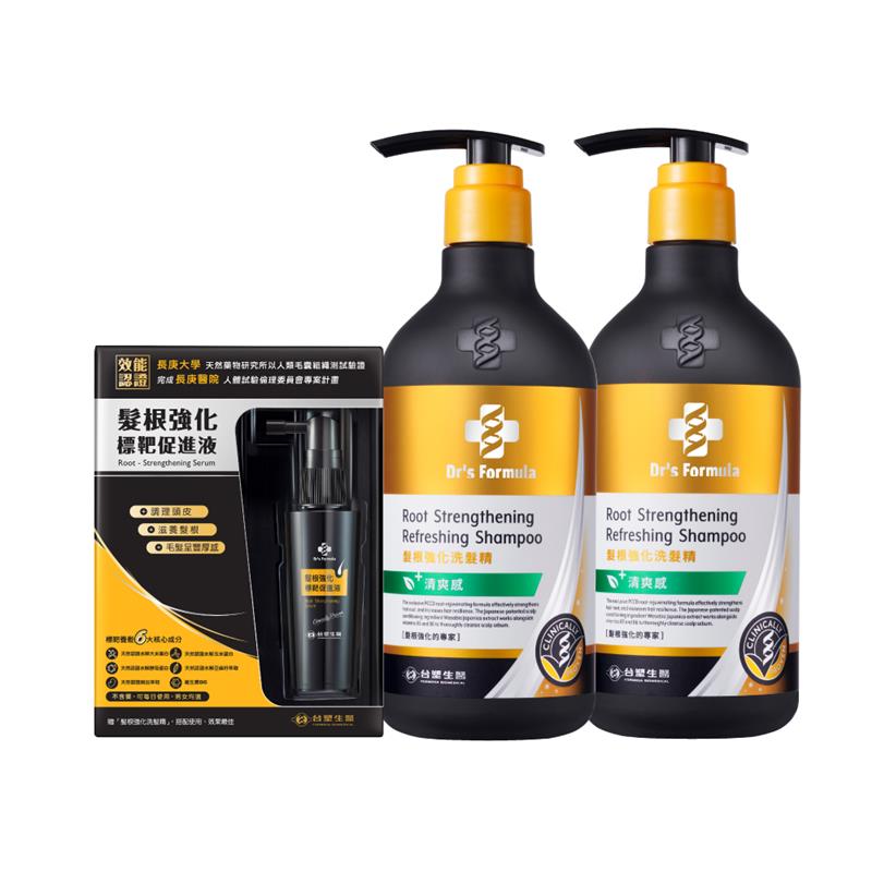 【中華VIP】《台塑生醫》Dr‘s Formula髮根強化標靶促進液50mlx1+髮根強化洗髮精－清爽感(升級版)三代580gx2