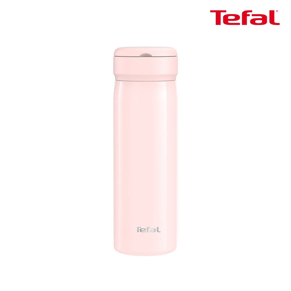 Tefal法國特福 法式都會系列手提不鏽鋼保溫杯450ml-櫻花粉