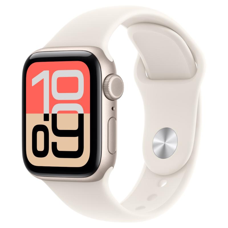 【預購賣場】Apple Watch SE 3 2025 LTE 40mm 星光色鋁金屬-星光色運動型錶帶-S/M (贈神腦幣)