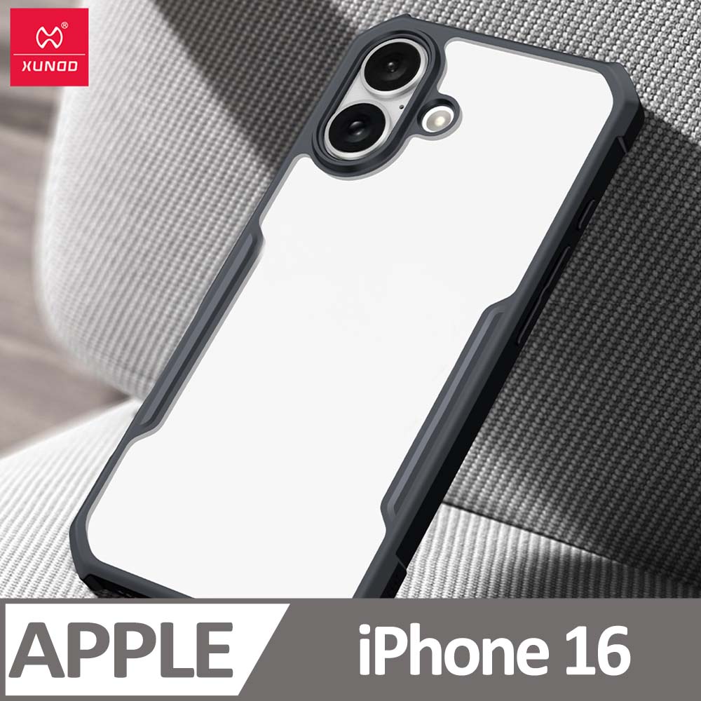 XUNDD 甲蟲系列 iPhone 16 防摔保護軟殼 炫酷黑