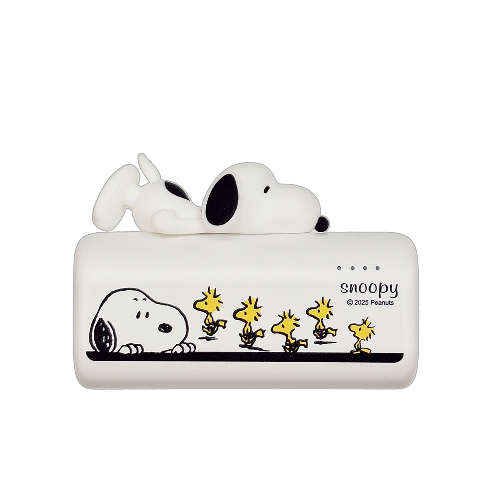 【SNOOPY史努比】Type-C 立體公仔大頭口袋充行動電源5000mAh(已標示Wh)-黃鳥跳跳