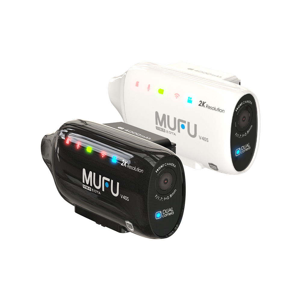 MUFU V40S 雙鏡頭機車行車記錄器-(側邊款)-贈64GB記憶卡