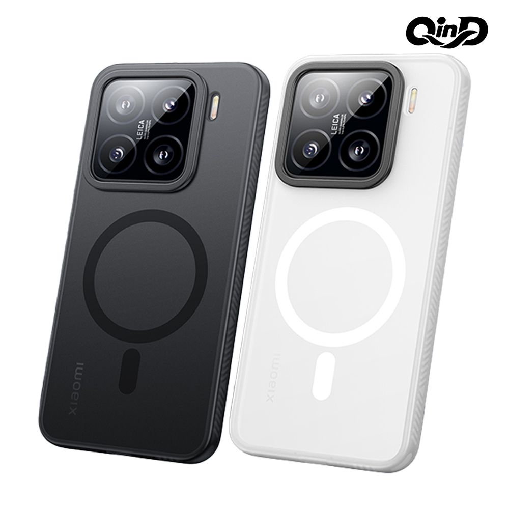 QinD Xiaomi 小米 15 5G 隱砂磁吸保護殼(輕砂黑)