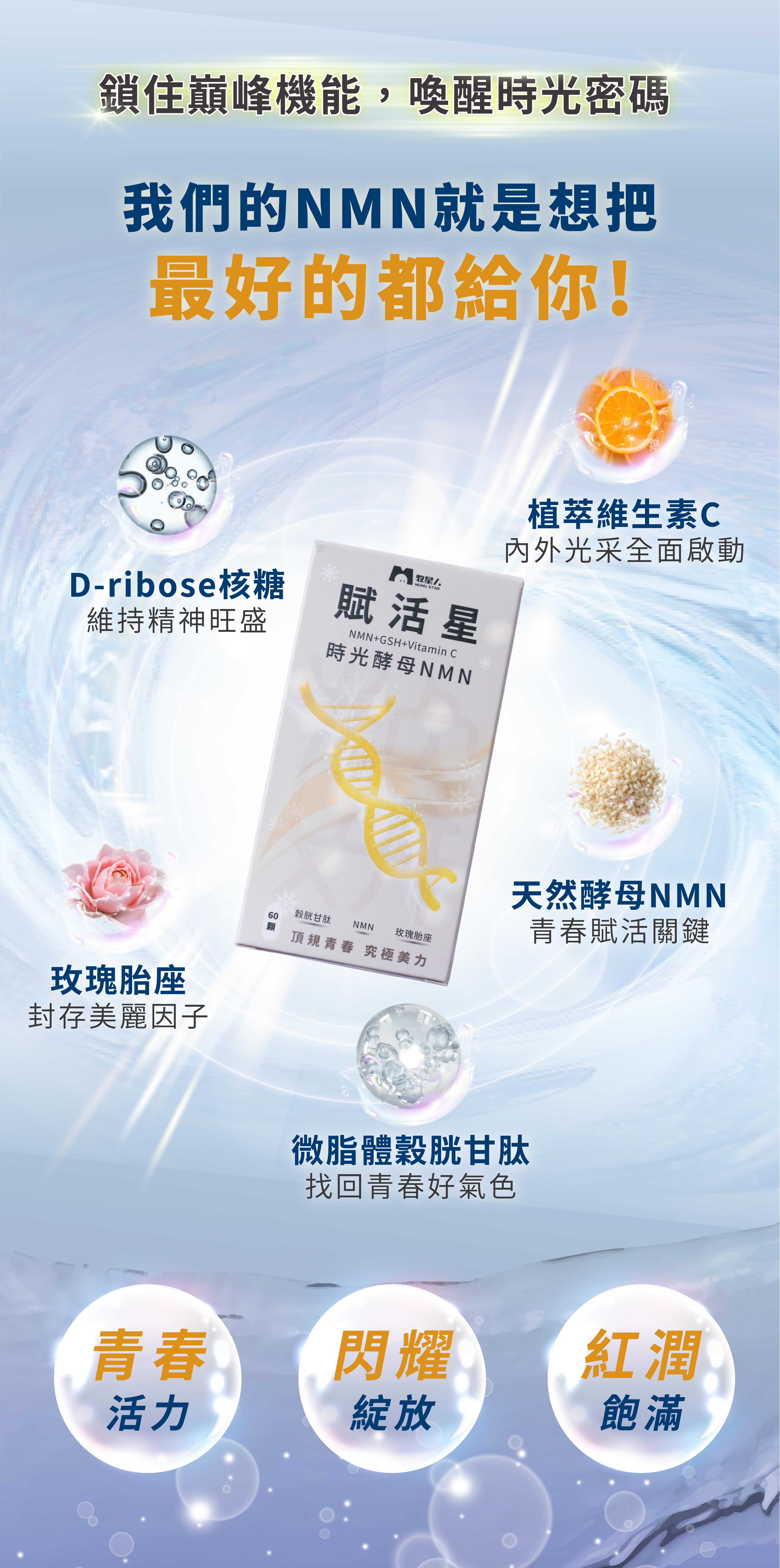 美白抗老推薦穀胱甘肽玫瑰胎座天然NMN