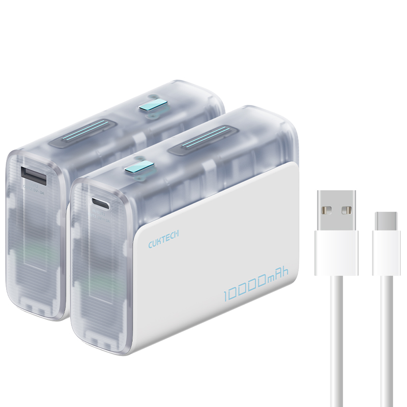 【Wh+CCC標示】CUKTECH 酷態科 PD 30W 口袋型 PD快充 行動電源 10000mAh (PB100S)-白色