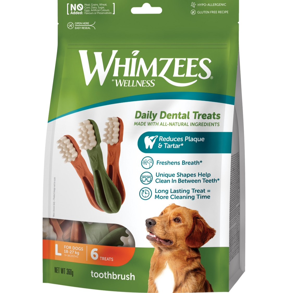 唯潔 WHIMZEES潔牙骨 牙刷超值包L號 減少牙垢 防牙周病 VOHC認證 狗潔牙骨 最新效期