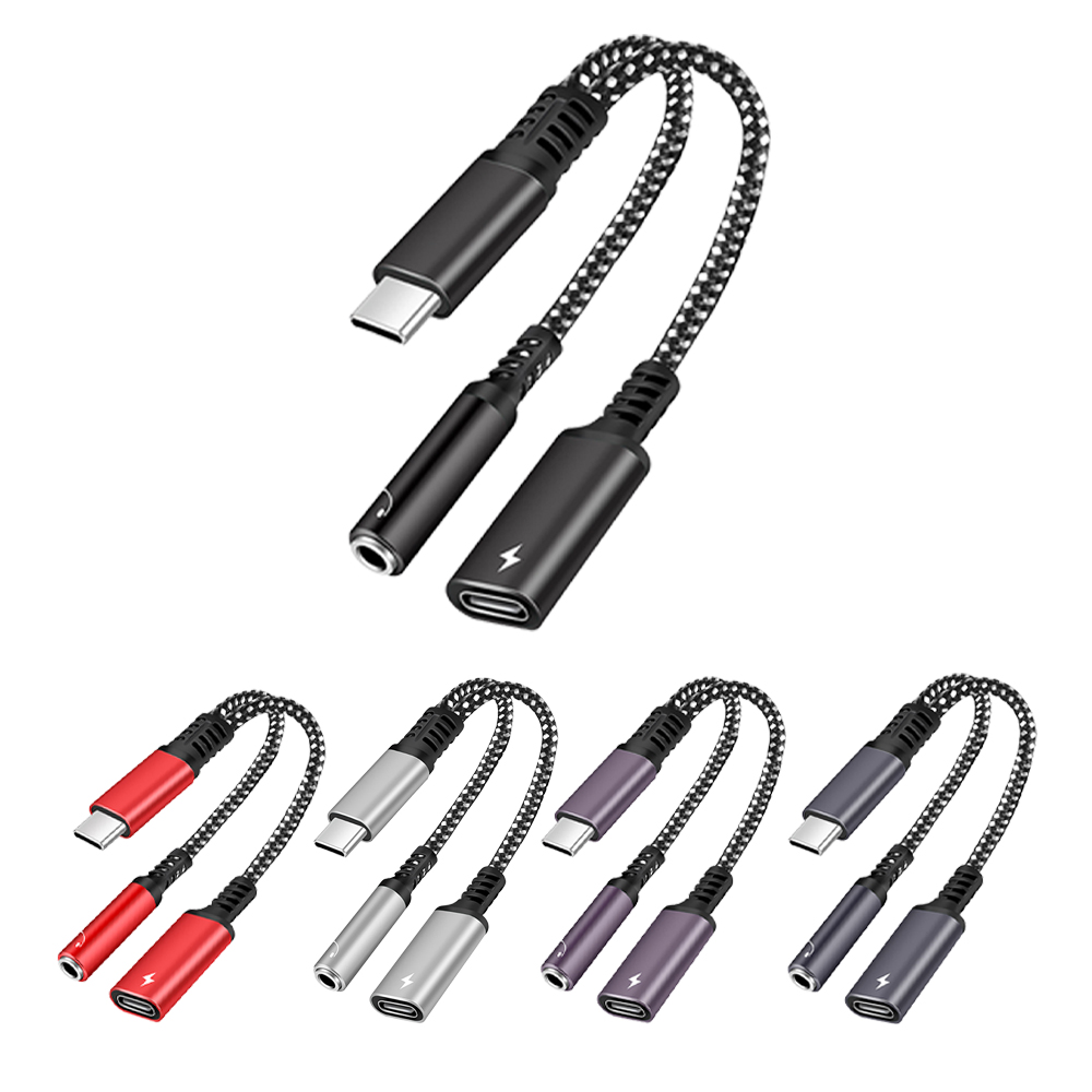 MiraScreen Type-C to Type-C+3.5mm 可充電音源轉接線(銀色)