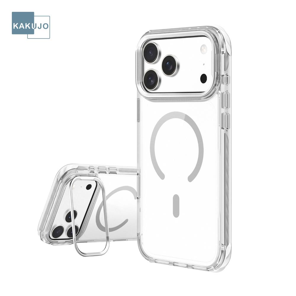 KAKUJO iPhone 18 Pro Max ECQ-V 超軍規隱形支架保護殼 透灰