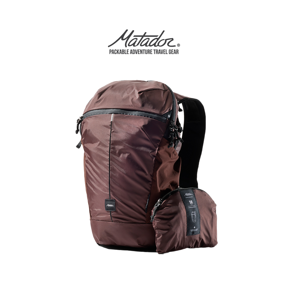 【Matador 鬥牛士】 Packable Backpack 18L 輕量折疊背包 -石榴紅/旅行背包/可收納/折疊/輕量化/捲口/戶外旅行