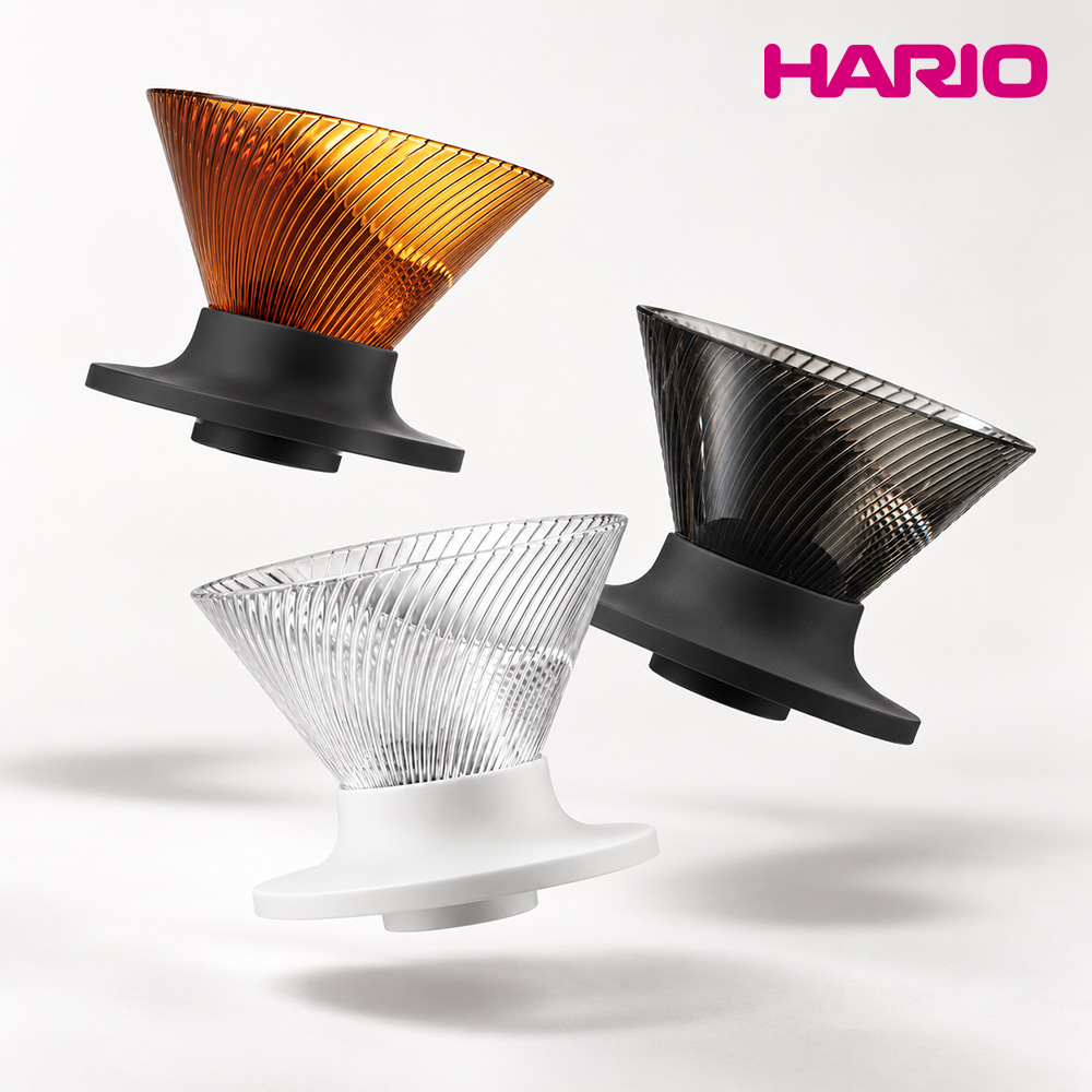 【HARIO】V60 NEO 樹脂濾杯01-透明色 /日本製濾杯/手沖咖啡濾杯/繞流濾杯/錐形濾杯/快速萃取/通用Switch底座