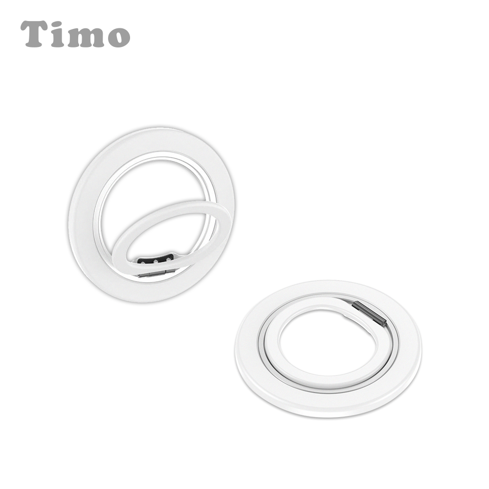 【Timo】360°旋轉 MagSafe磁吸金屬手機支架/指環扣-白色