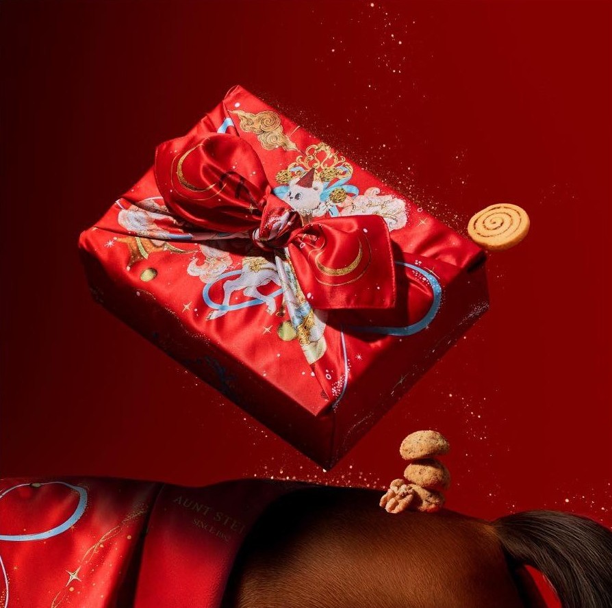 【DOZO嚴選】詩特莉-春舞之錦(餅乾款)－原木風呂敷禮盒 x1盒