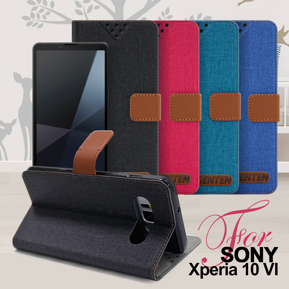 GENTEN for Sony Xperia 10 VI 自在文青風支架皮套-綠