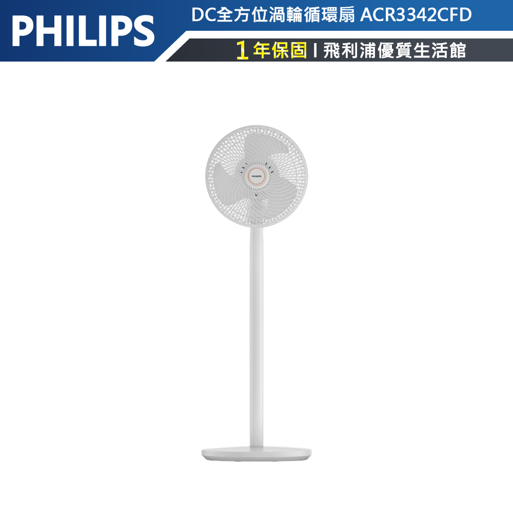 【PHILIPS飛利浦】 DC全方位渦輪循環扇 ACR3342CFD