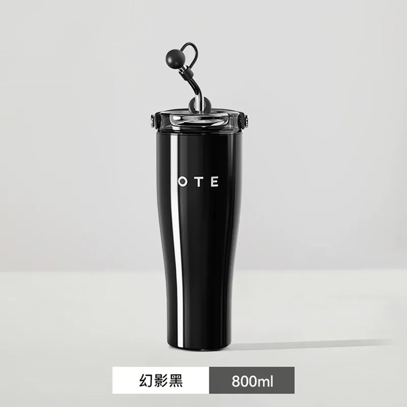 OTE歐堤 LQ 800ML Raincolor T2 316不銹鋼吸管保溫杯 保溫杯 隨行杯 幻影黑