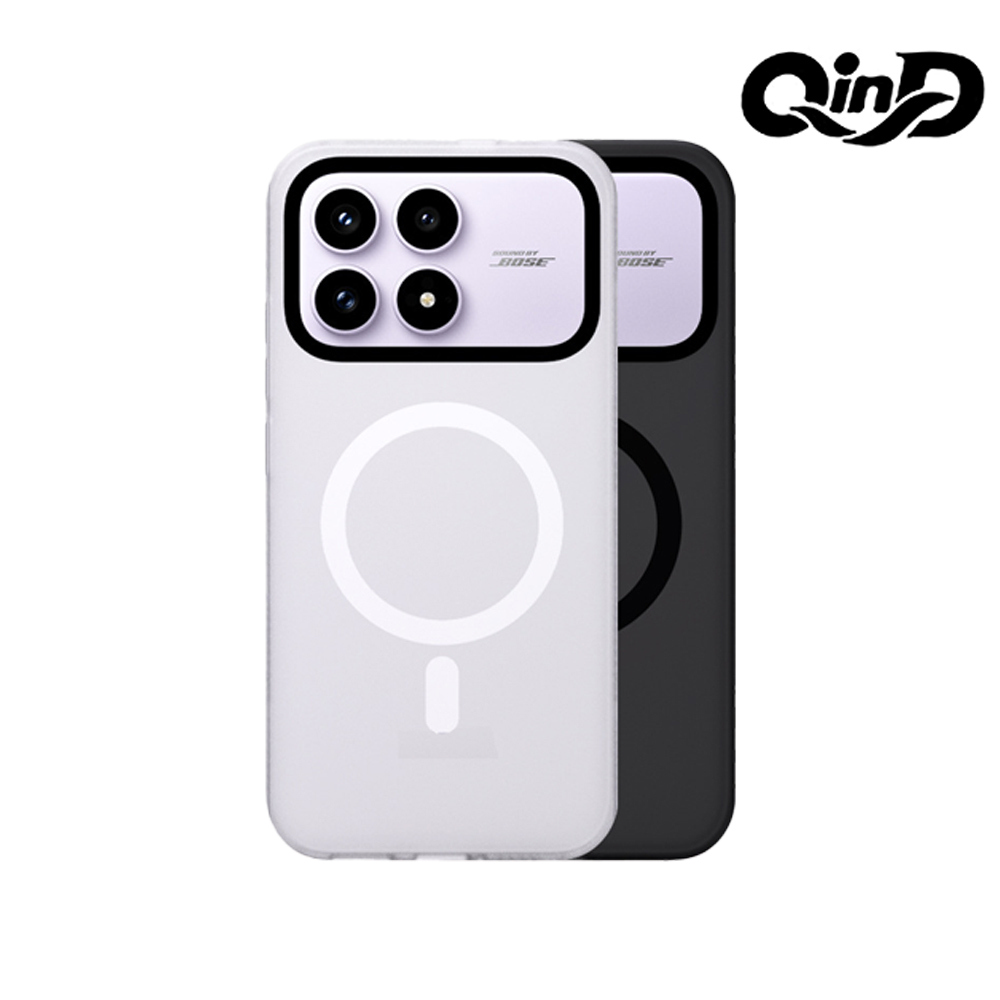 QinD POCO F8 Pro 5G 隱砂磁吸保護殼(輕砂白)