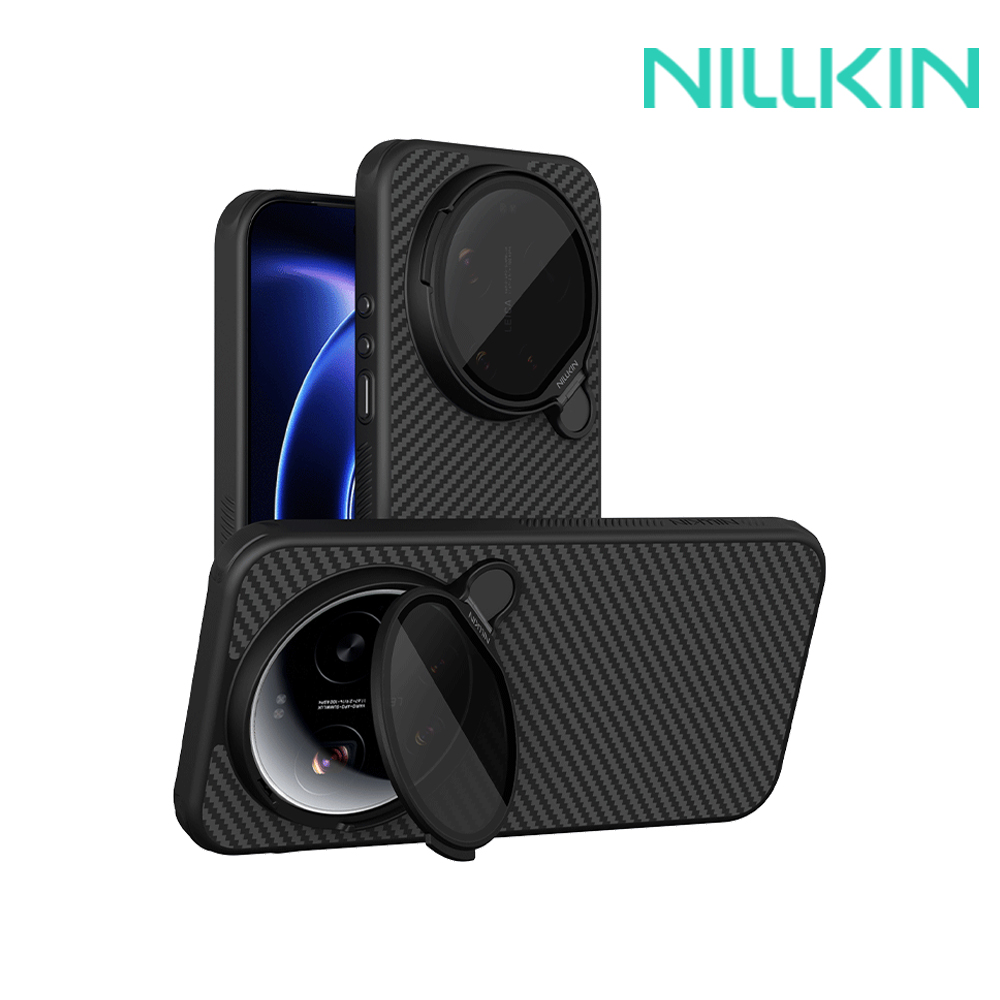 NILLKIN Xiaomi 小米 17 Ultra 5G 纖極碳纖維紋磁吸殼(透黑鏡蓋版)(黑色)