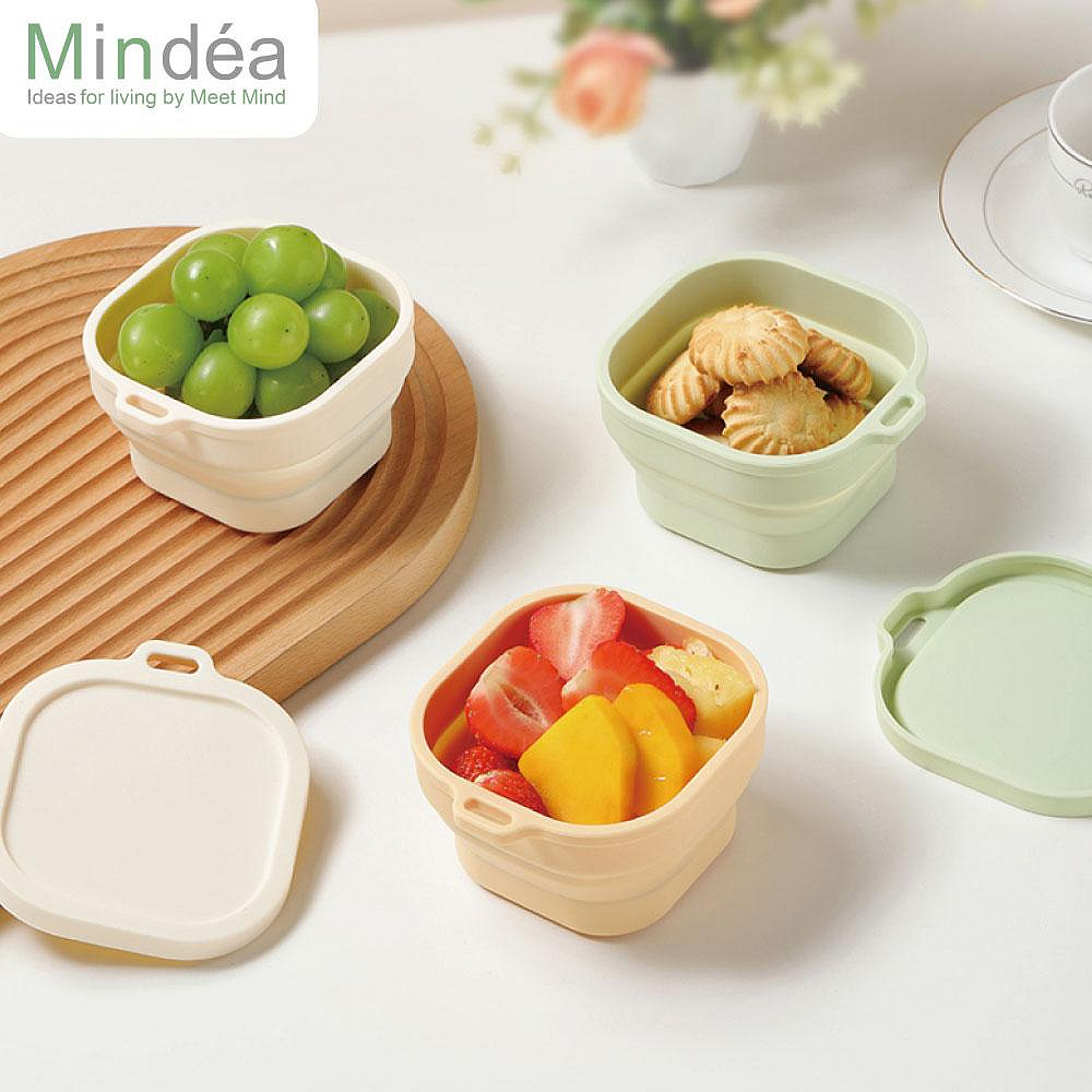 Mindea 食品級矽膠摺疊碗 1200ml-白色