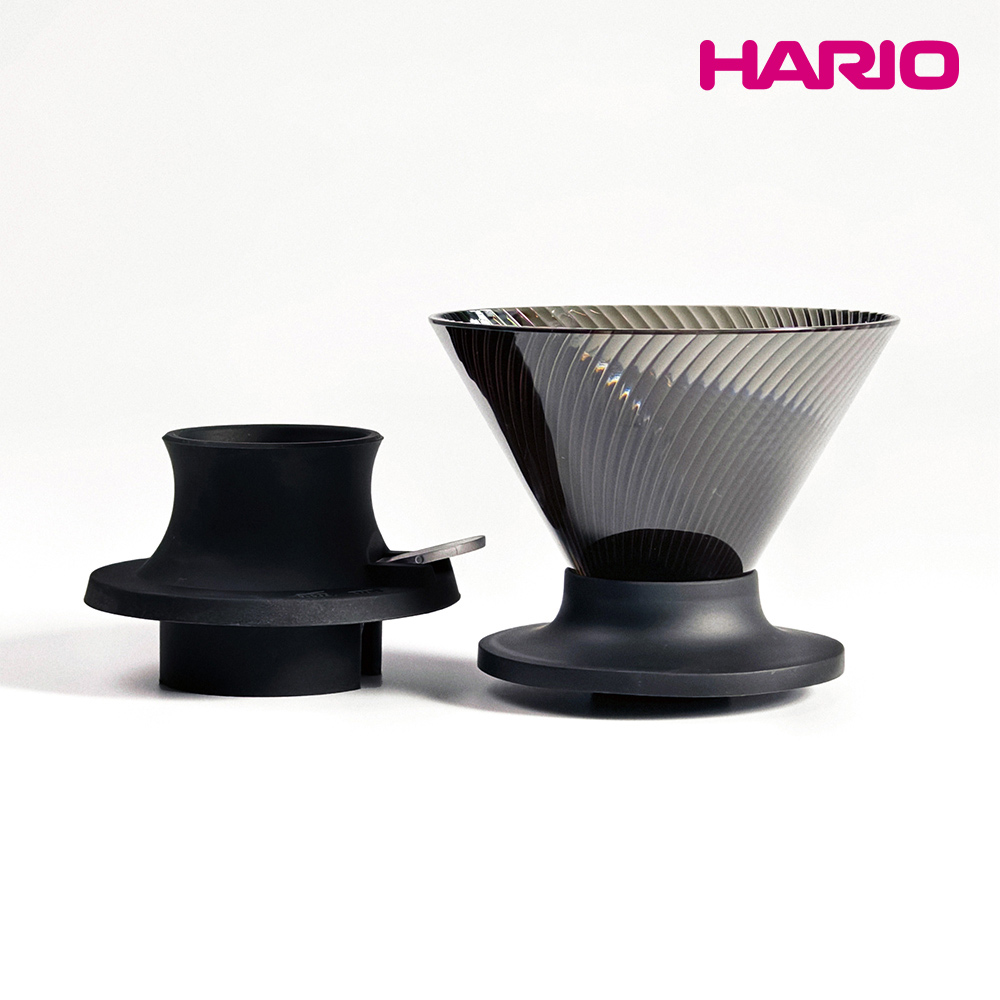 預購【HARIO】V60 NEO 樹脂濾杯02-黑色+聰明濾杯通用矽膠開關底座-黑色_2026/6月底出貨