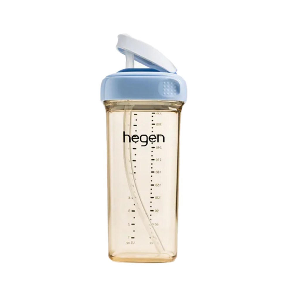 【hegen】PCTO 輕飲時光PPSU方圓型寬口吸管杯3.0 330ml-沁藍