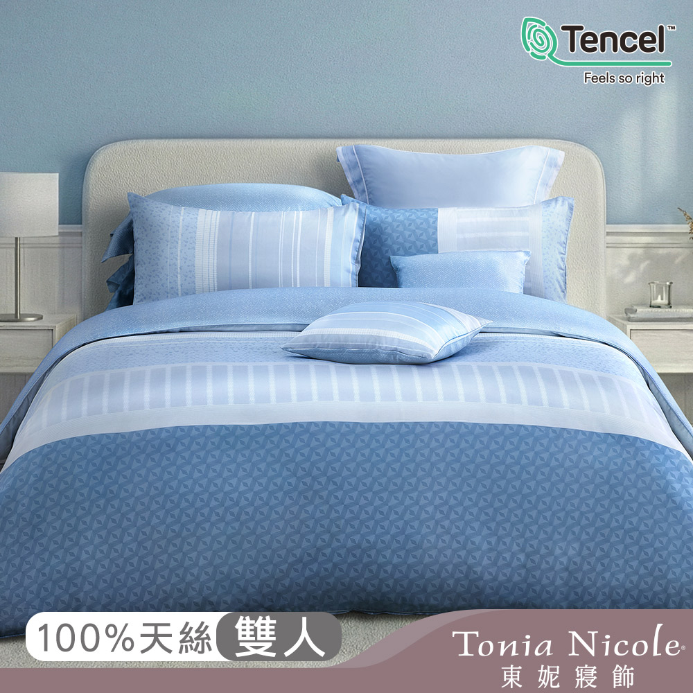 【Tonia Nicole 東妮寢飾】晨曦雲紗60支環保印染100%萊賽爾天絲兩用被床包組(雙人)