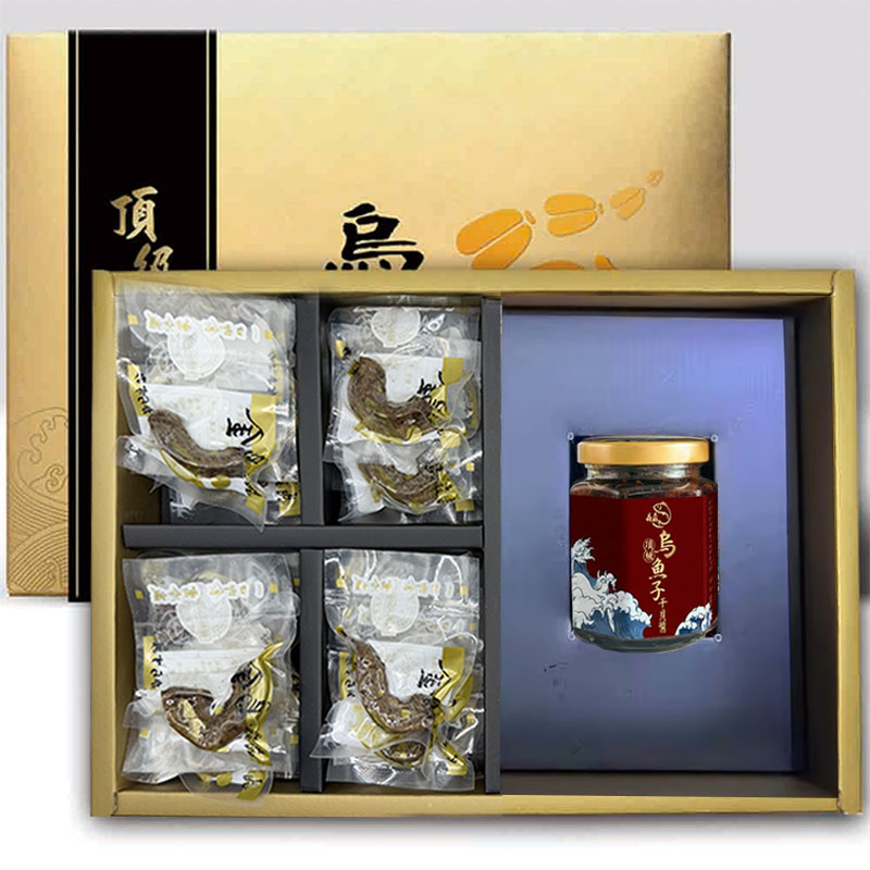 晶鱻烏金 炭烤烏魚腱+烏金干貝醬 金賞禮盒+提袋