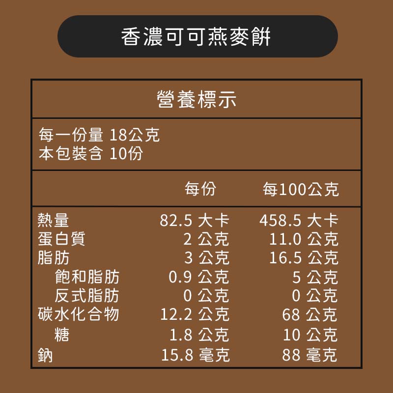 粗味|香濃可可燕麥餅