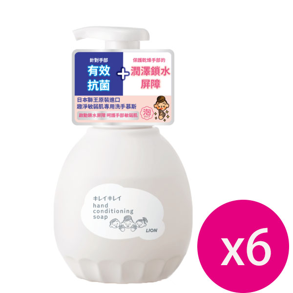 日本獅王趣淨敏弱肌專用洗手慕斯450ml*6瓶