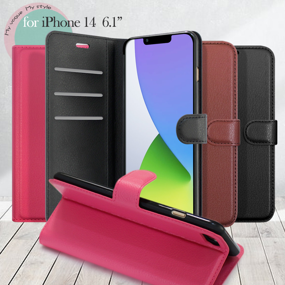 Dapad for iPhone 14 6.1 百搭時代多卡式夾層皮套-黑色