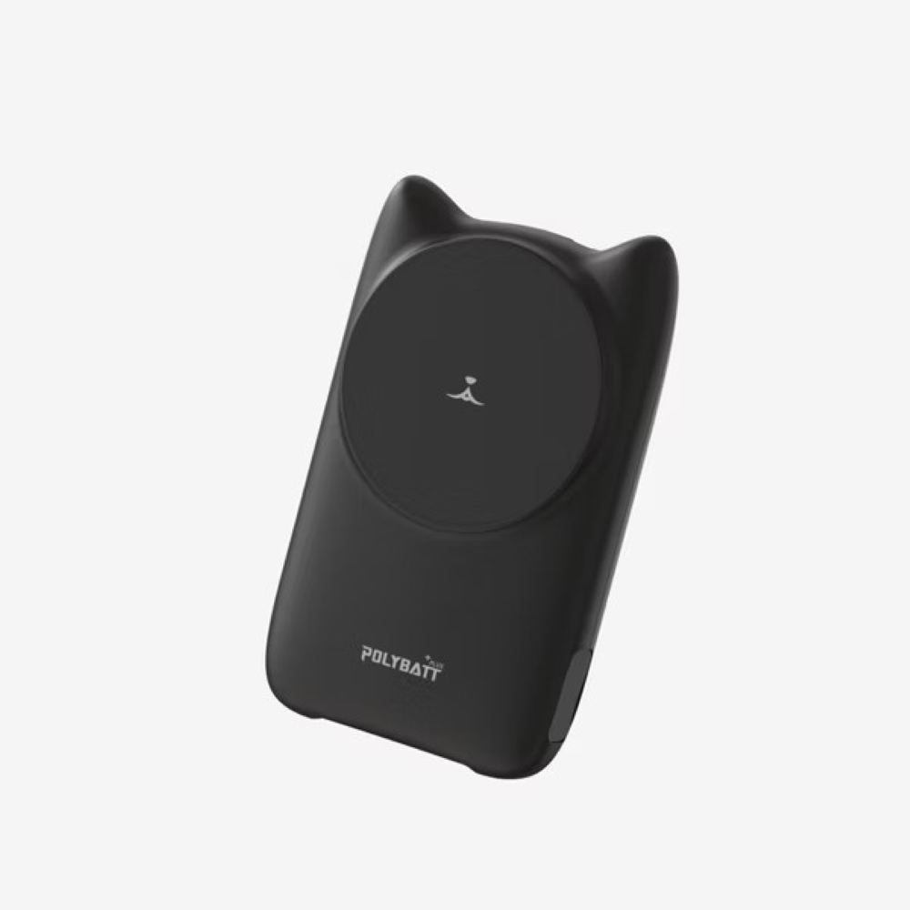POLYBATT 22W 磁吸式無線/自帶線快充行動電源-質感黑