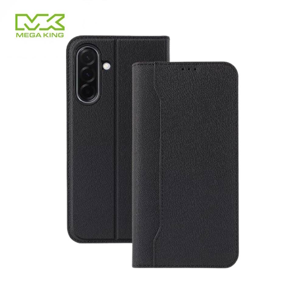MEGA KING 三星 A36/A56 立架側掀皮套 黑