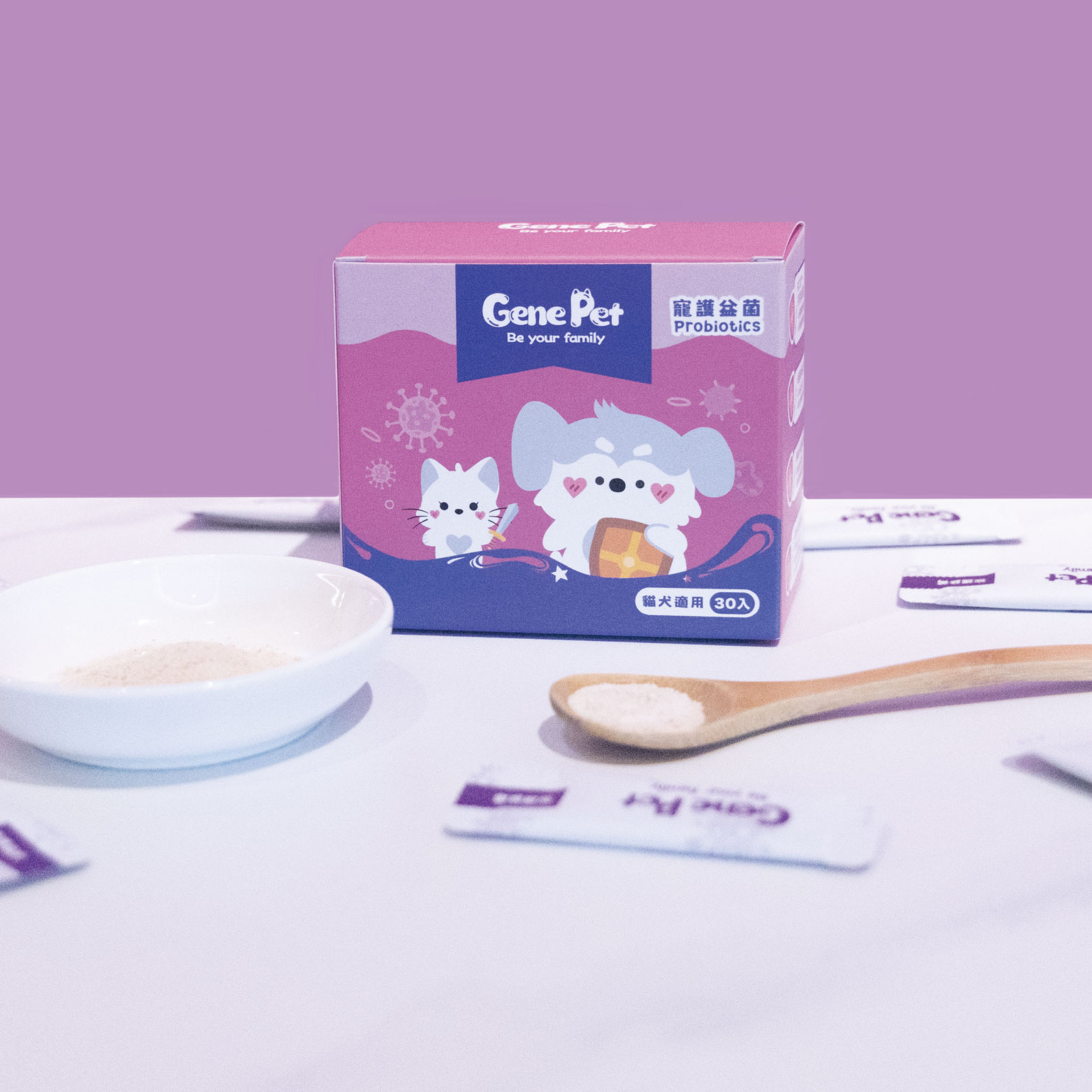 【GenePet】貓狗益生菌（30包/盒）| 幫助毛孩打造腸胃道好菌環境 | 專利益菌 寵物保健 犬貓適用