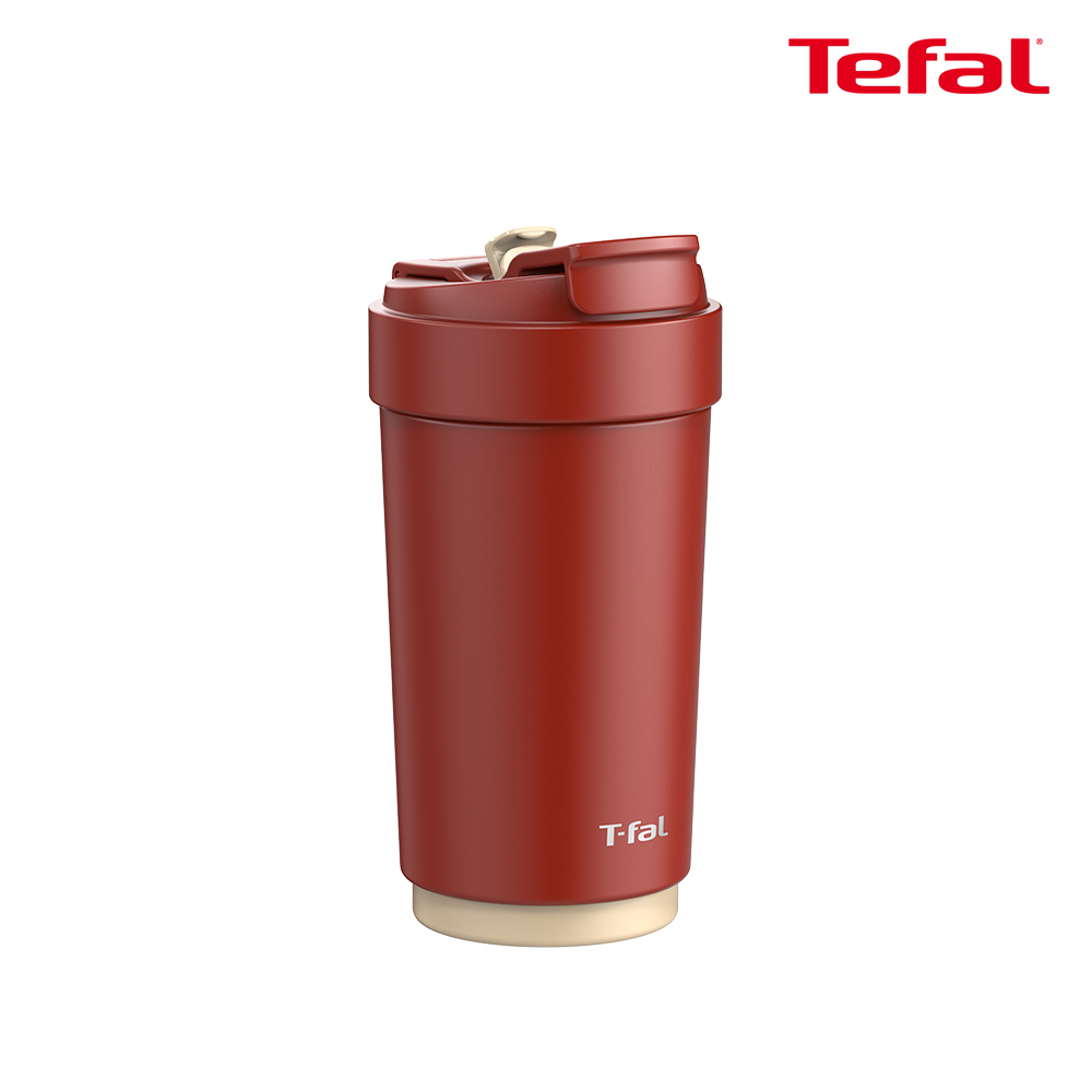 Tefal法國特福 小日子系列不鏽鋼咖啡杯450ml-櫻桃紅
