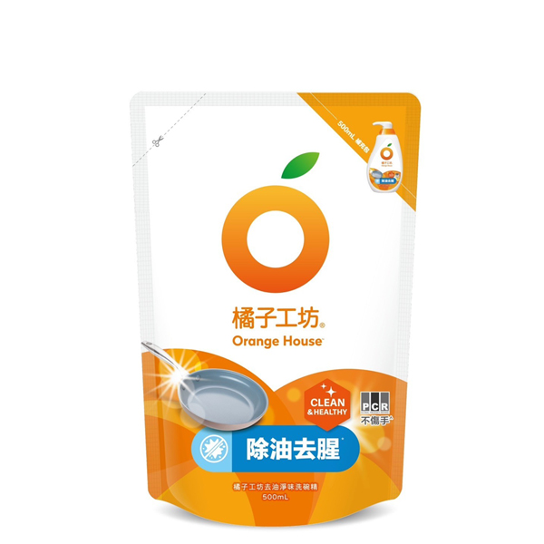 橘子工坊 去油淨味碗盤洗滌液洗碗精補充包500ml*6包/箱