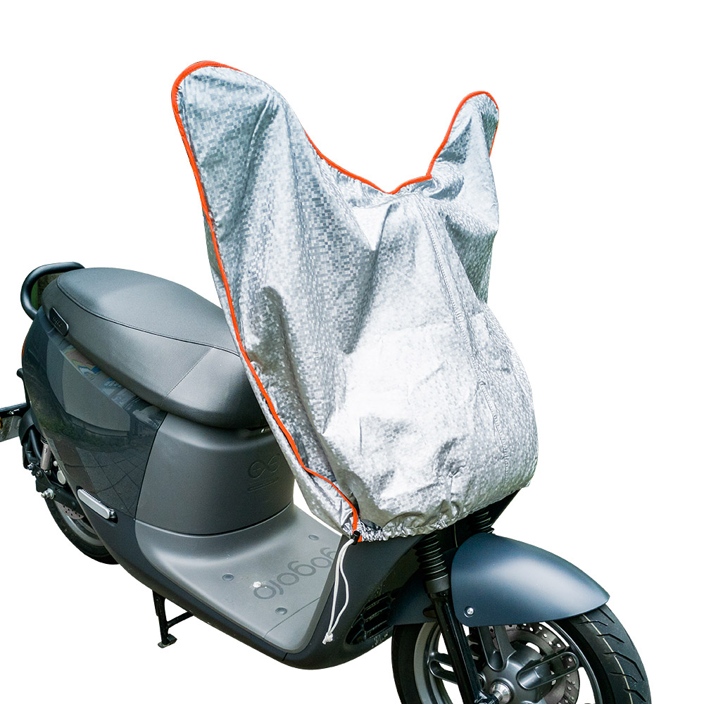 【風之守護】防水防曬-機車龍頭罩(加長加厚3D銀格紋款)適用Gogoro與50-125cc各式機車龍頭