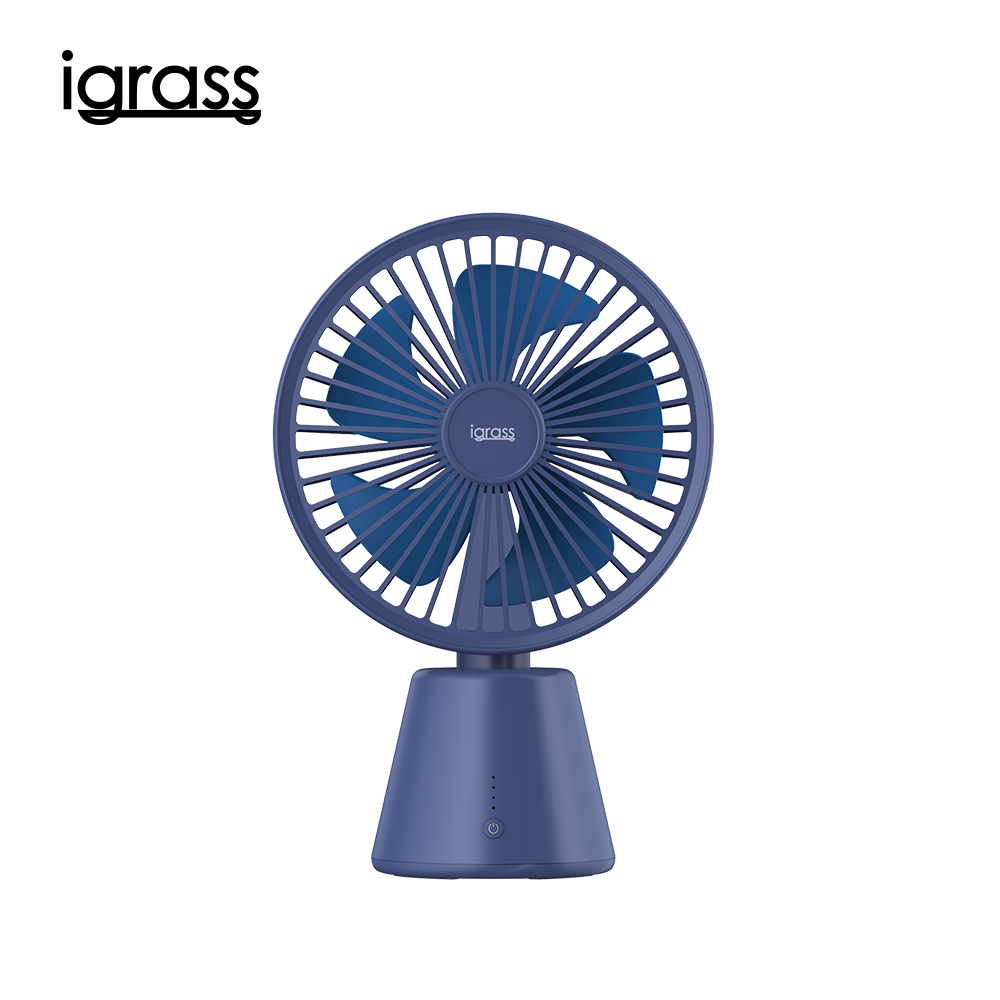 igrass 電動擺頭靜音循環風扇-藍