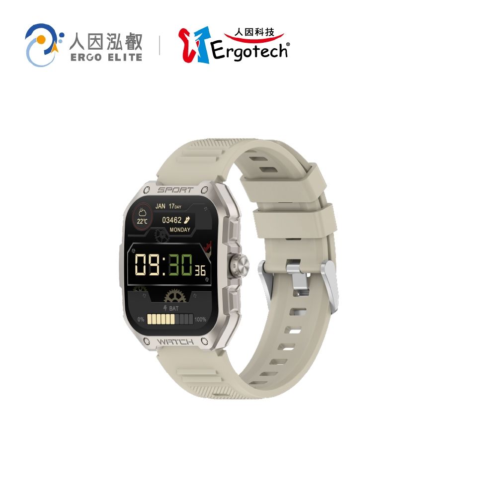 ERGOLINK 人因 SW322 綺跡 Ai GPS 智慧通話腕錶-奶茶金