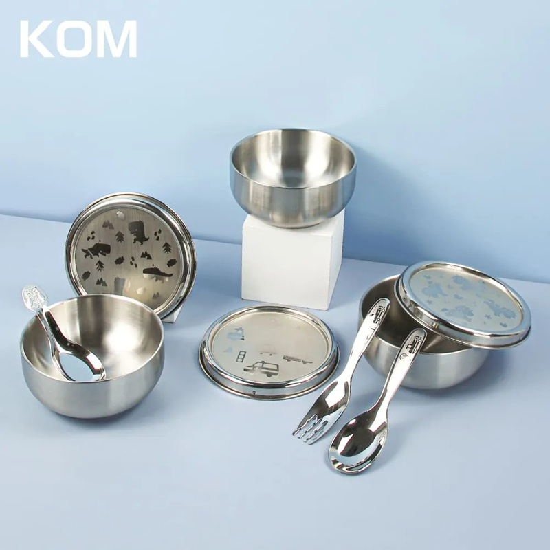 【DOZO嚴選】KOM-幼兒園指定 316 磨砂兒童碗(附湯匙) -童趣系列- 三碗各一 贈便當袋