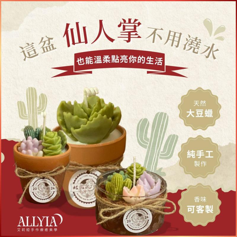 台北大同【艾莉婭手作療癒美學】多肉蠟燭玻璃球手作課程券《掌心裡的小宇宙》(MO)