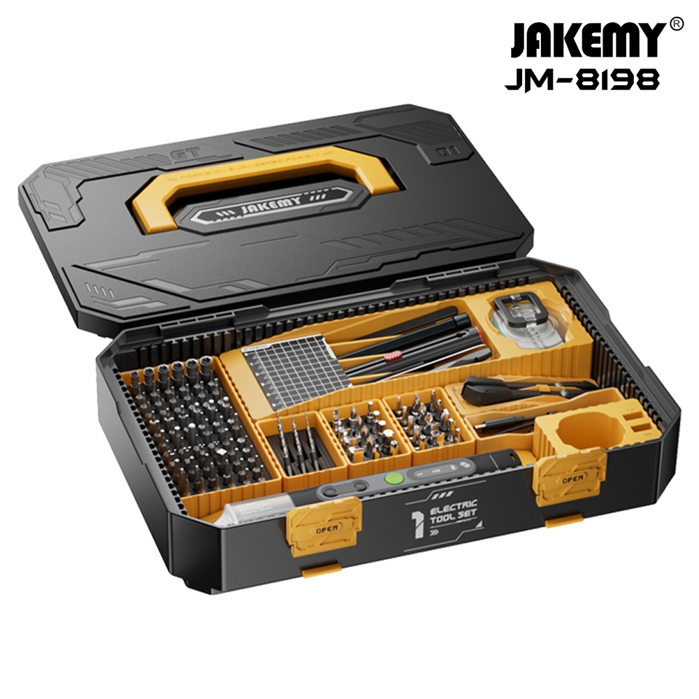 JAKEMY JM-8198 二合一接頭電動螺絲刀全配組(買就送零件螺絲吸附手環)