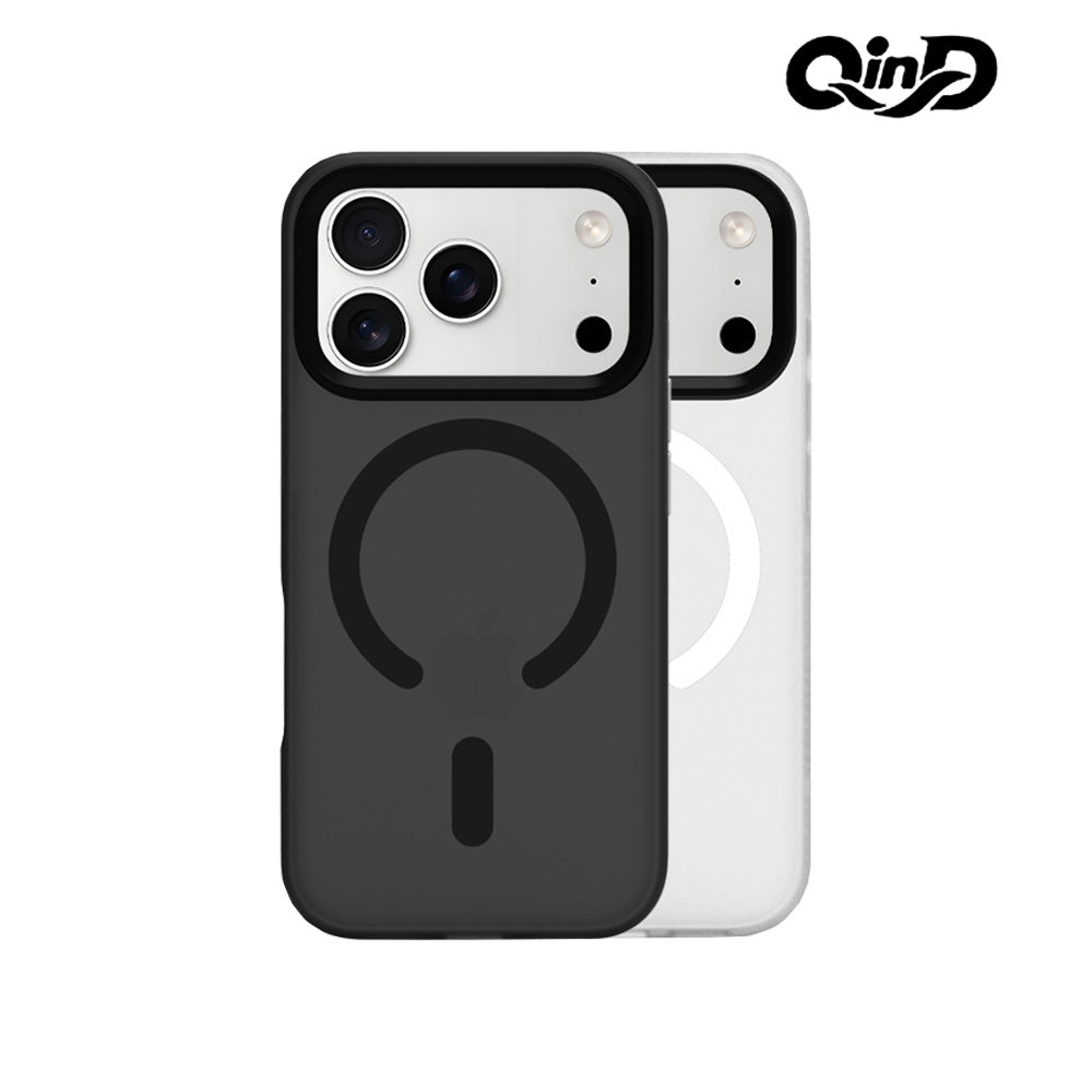 QinD Apple 蘋果 iPhone 17 Pro Max 隱砂磁吸保護殼(輕砂黑)