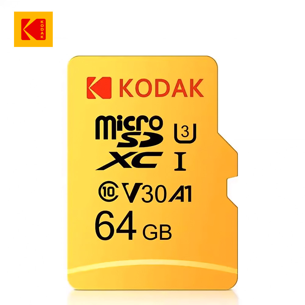 【Kodak 柯達】Micro(UHS-I U3/V30/A1)記憶卡-64GB(黃色)