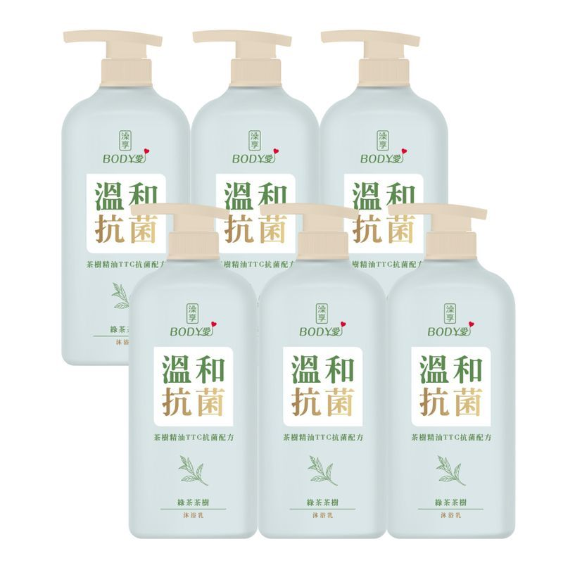 【澡享】BODY愛抗菌沐浴乳(綠茶茶樹)900g*6入
