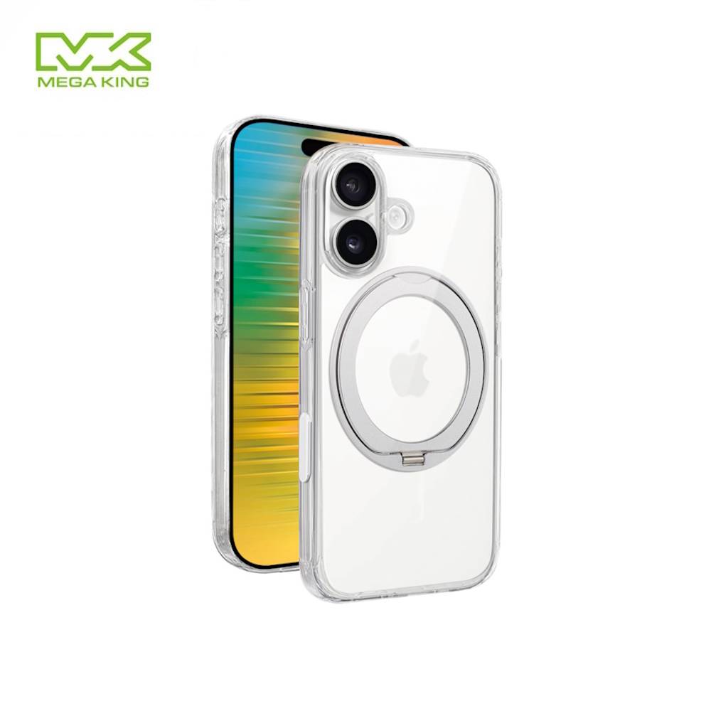 【中華員購】MEGA KING iPhone 17 6.3 多功能旋轉立架保護殼 曜月銀