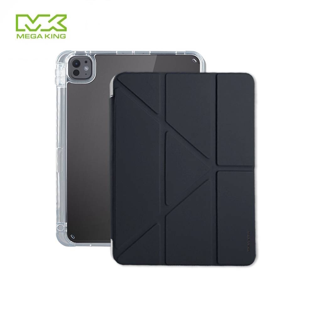 MEGA KING Apple iPad Pro(M5) 11吋 (2025)磁吸含筆槽支架保護套 黑黛藍