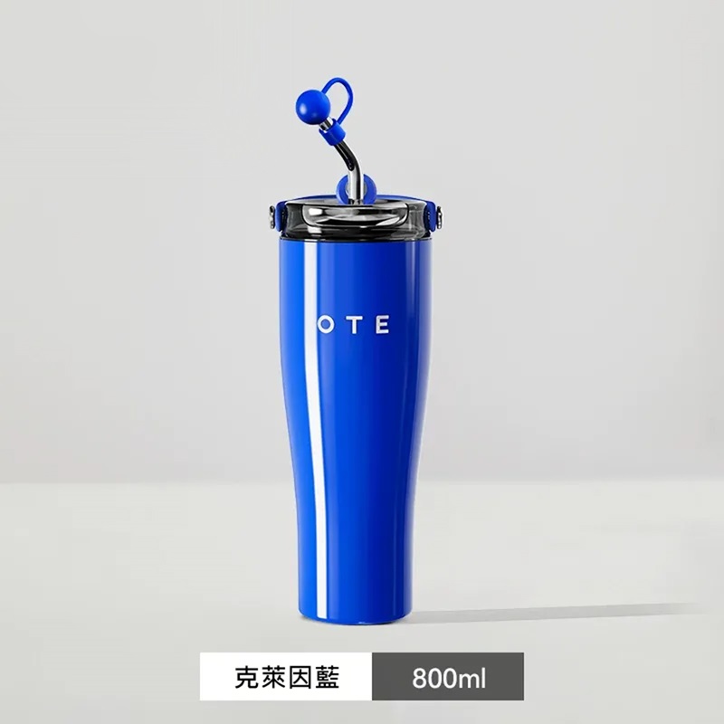 OTE歐堤 LQ 800ML Raincolor T2 316不銹鋼吸管保溫杯 保溫杯 隨行杯 克萊因藍