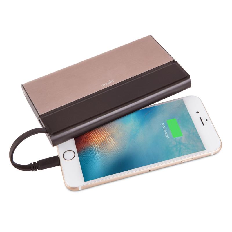 moshi IonBank 10300 鋁合金行動電源 金(內置隱藏式Lightning 和USB傳輸線)