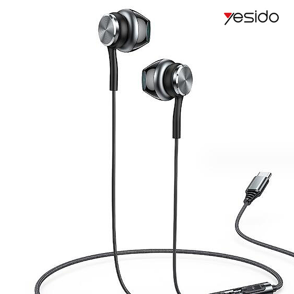 yesido YH41 USB Type-C 入耳式線控耳機 有線耳機 (爵士黑)