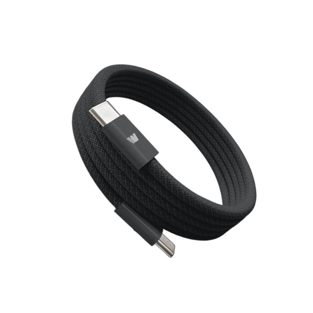 Wephone 雙頭 Type-C 100W 磁吸收納快充線/傳輸線/充電線(120公分)-夜幕黑